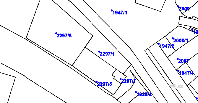Parcela st. 2297/1 v KÚ Mutěnice, Katastrální mapa