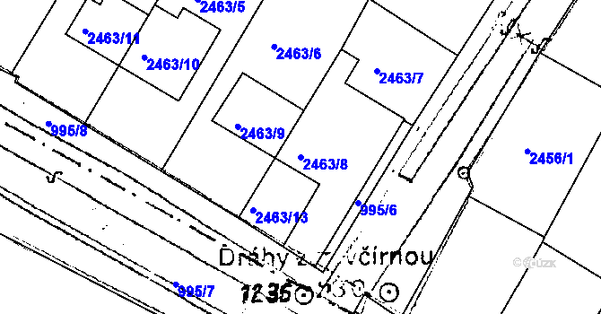 Parcela st. 2463/8 v KÚ Mutěnice, Katastrální mapa