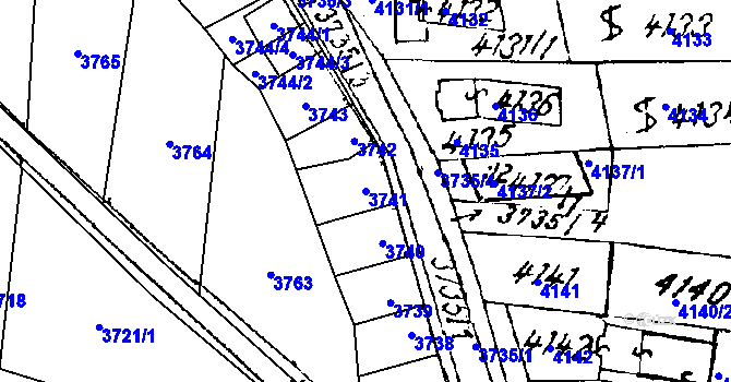 Parcela st. 3741 v KÚ Mutěnice, Katastrální mapa
