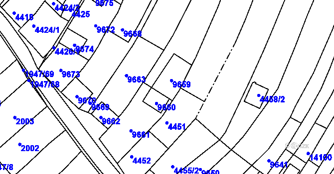 Parcela st. 4443/2 v KÚ Mutěnice, Katastrální mapa
