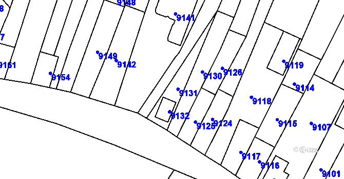 Parcela st. 5851 v KÚ Mutěnice, Katastrální mapa