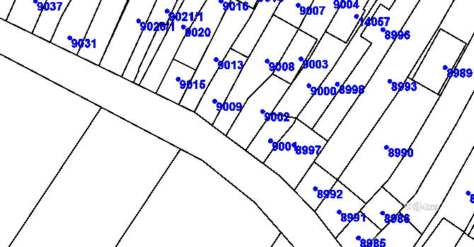 Parcela st. 5983 v KÚ Mutěnice, Katastrální mapa