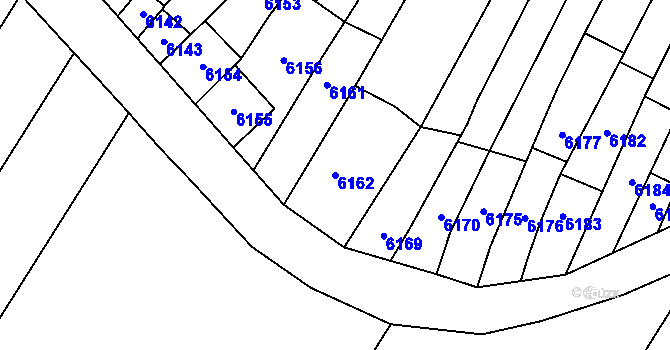 Parcela st. 6162 v KÚ Mutěnice, Katastrální mapa