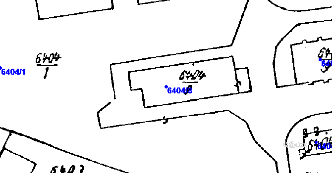 Parcela st. 6404/8 v KÚ Mutěnice, Katastrální mapa