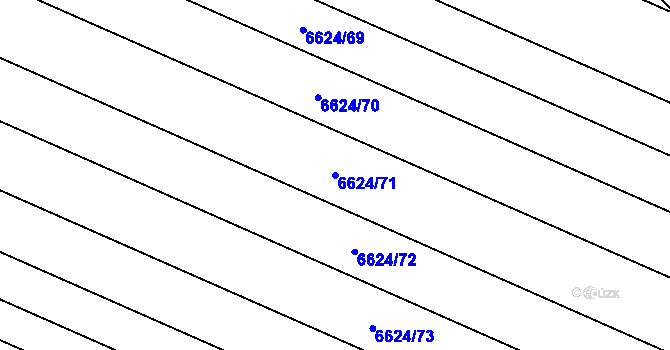 Parcela st. 6624/71 v KÚ Mutěnice, Katastrální mapa