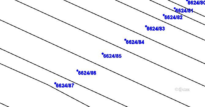 Parcela st. 6624/85 v KÚ Mutěnice, Katastrální mapa