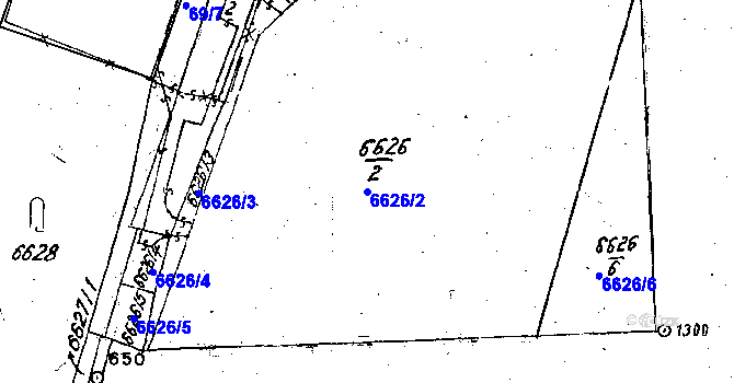 Parcela st. 6626/2 v KÚ Mutěnice, Katastrální mapa
