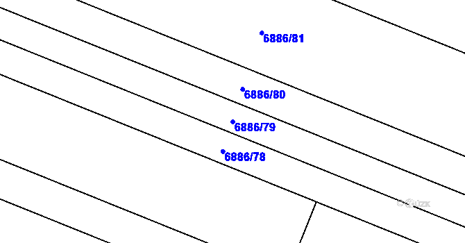 Parcela st. 6886/79 v KÚ Mutěnice, Katastrální mapa
