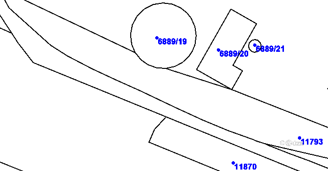 Parcela st. 6888/2 v KÚ Mutěnice, Katastrální mapa