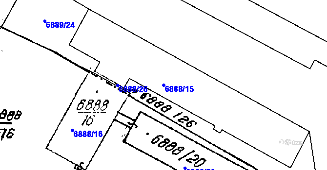Parcela st. 6888/15 v KÚ Mutěnice, Katastrální mapa