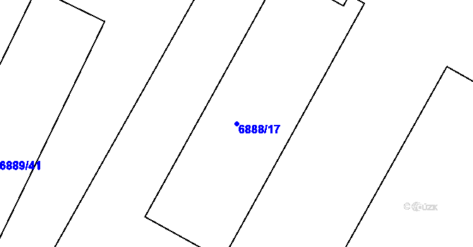 Parcela st. 6888/17 v KÚ Mutěnice, Katastrální mapa