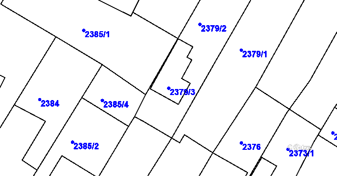 Parcela st. 2379/3 v KÚ Mutěnice, Katastrální mapa