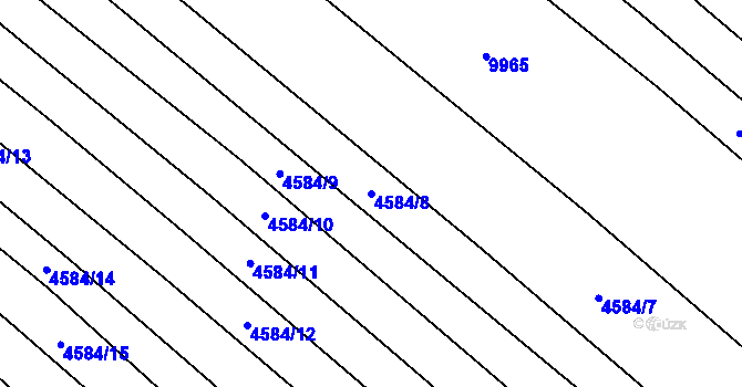 Parcela st. 4584/8 v KÚ Mutěnice, Katastrální mapa