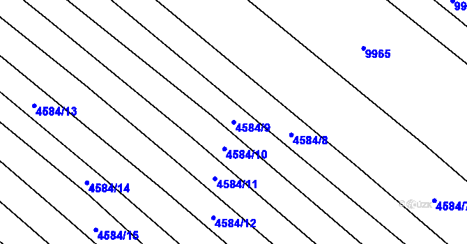 Parcela st. 4584/9 v KÚ Mutěnice, Katastrální mapa