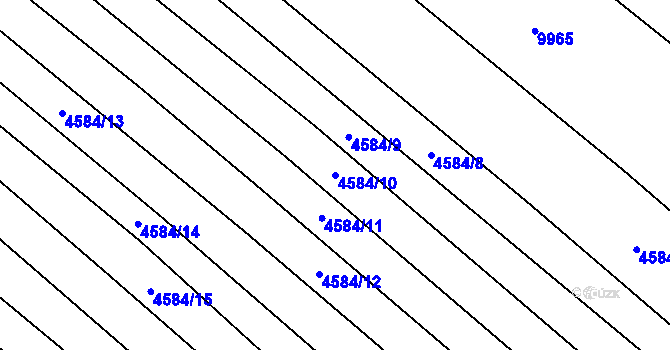 Parcela st. 4584/10 v KÚ Mutěnice, Katastrální mapa