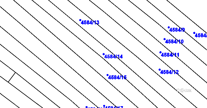 Parcela st. 4584/14 v KÚ Mutěnice, Katastrální mapa