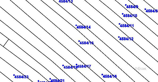Parcela st. 4584/15 v KÚ Mutěnice, Katastrální mapa