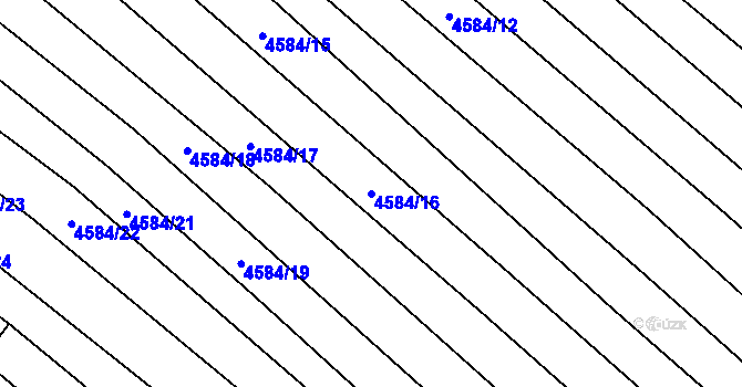 Parcela st. 4584/16 v KÚ Mutěnice, Katastrální mapa