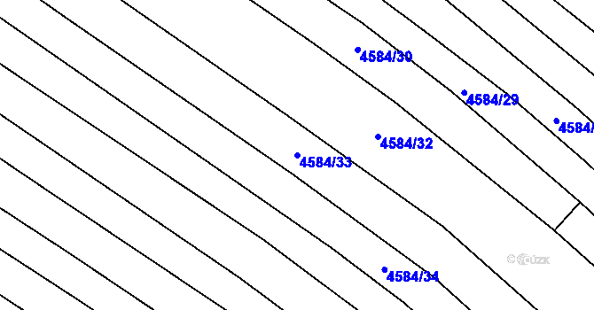 Parcela st. 4584/33 v KÚ Mutěnice, Katastrální mapa