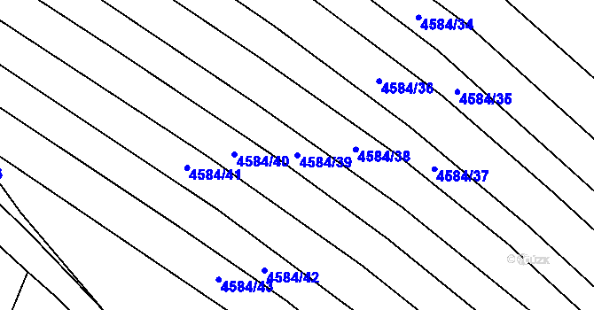 Parcela st. 4584/39 v KÚ Mutěnice, Katastrální mapa