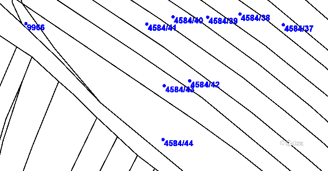 Parcela st. 4584/43 v KÚ Mutěnice, Katastrální mapa