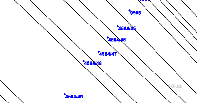 Parcela st. 4584/47 v KÚ Mutěnice, Katastrální mapa