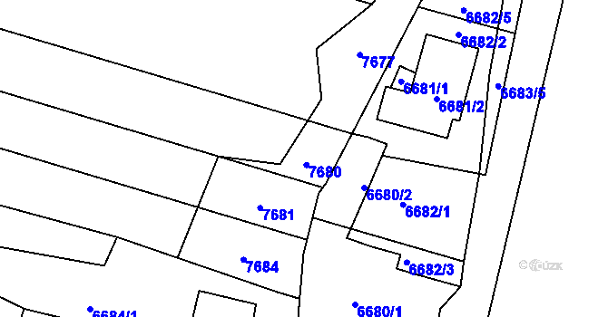 Parcela st. 6683/8 v KÚ Mutěnice, Katastrální mapa