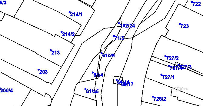 Parcela st. 61/29 v KÚ Mutěnice, Katastrální mapa
