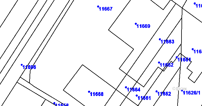 Parcela st. 2310/57 v KÚ Mutěnice, Katastrální mapa