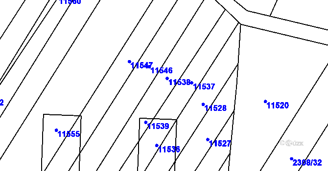 Parcela st. 2310/154 v KÚ Mutěnice, Katastrální mapa