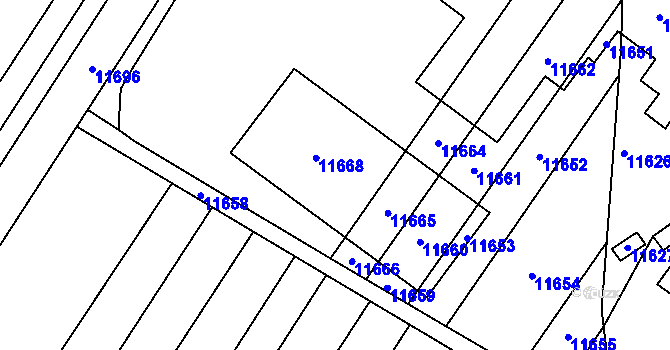 Parcela st. 2310/167 v KÚ Mutěnice, Katastrální mapa