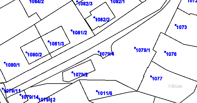 Parcela st. 1079/4 v KÚ Mutěnice, Katastrální mapa