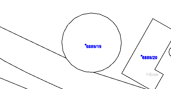 Parcela st. 6889/19 v KÚ Mutěnice, Katastrální mapa