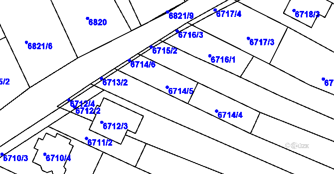 Parcela st. 6714/5 v KÚ Mutěnice, Katastrální mapa