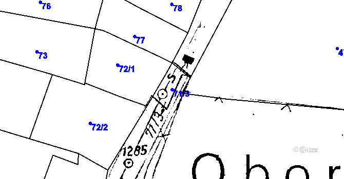 Parcela st. 71/3 v KÚ Mutěnice, Katastrální mapa
