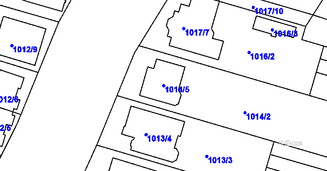 Parcela st. 1014/5 v KÚ Mutěnice, Katastrální mapa
