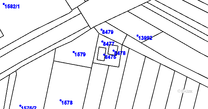Parcela st. 8476 v KÚ Mutěnice, Katastrální mapa
