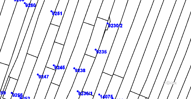 Parcela st. 9235 v KÚ Mutěnice, Katastrální mapa