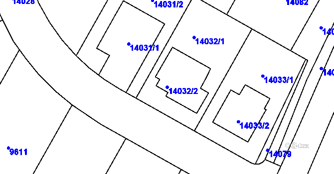 Parcela st. 14032/2 v KÚ Mutěnice, Katastrální mapa