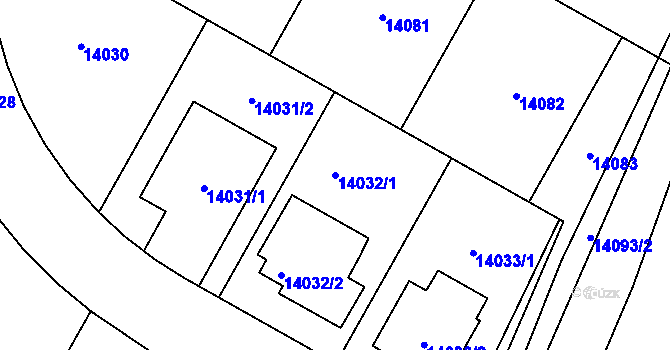 Parcela st. 14032/1 v KÚ Mutěnice, Katastrální mapa