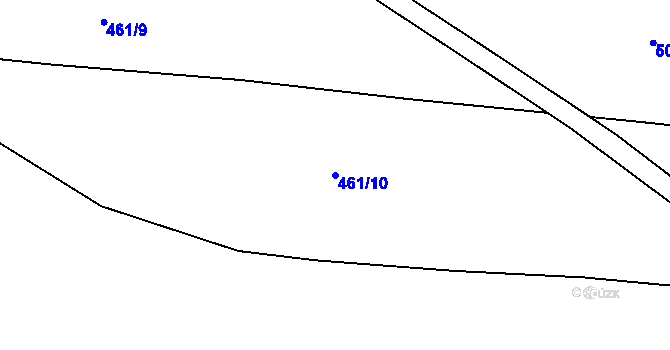 Parcela st. 461/10 v KÚ Mutěnín, Katastrální mapa