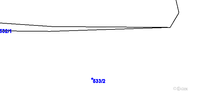 Parcela st. 533/1 v KÚ Mutěnín, Katastrální mapa