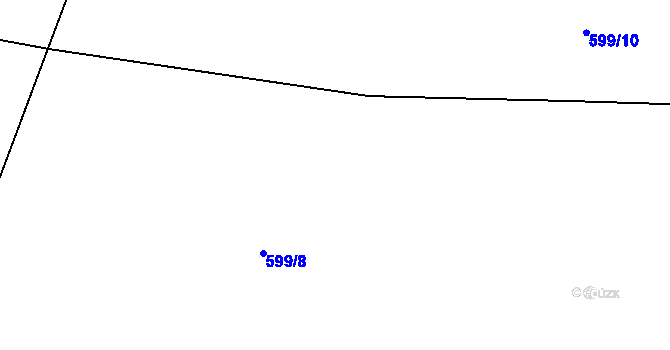 Parcela st. 599/9 v KÚ Mutěnín, Katastrální mapa