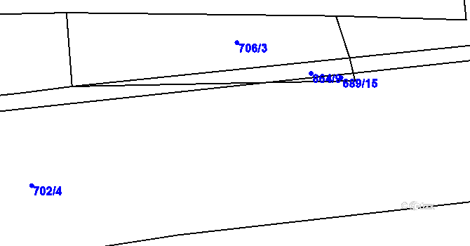 Parcela st. 689/16 v KÚ Mutěnín, Katastrální mapa