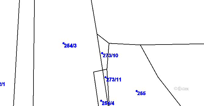 Parcela st. 273/10 v KÚ Holušice u Mužetic, Katastrální mapa
