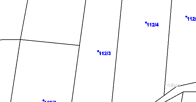 Parcela st. 112/3 v KÚ Holušice u Mužetic, Katastrální mapa