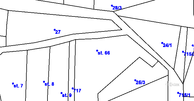 Parcela st. 66 v KÚ Holušice u Mužetic, Katastrální mapa