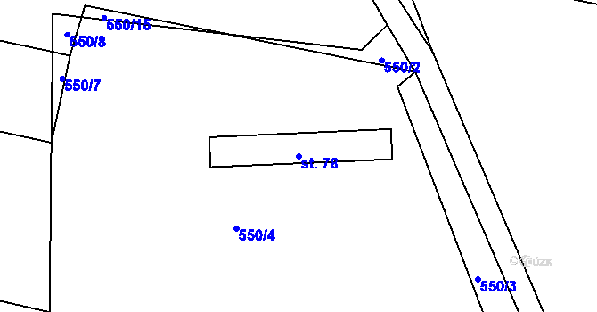 Parcela st. 78 v KÚ Holušice u Mužetic, Katastrální mapa