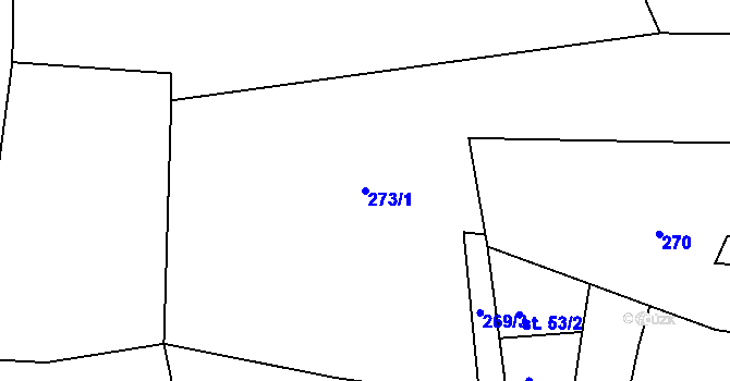 Parcela st. 273/1 v KÚ Holušice u Mužetic, Katastrální mapa