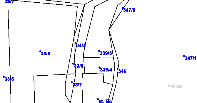 Parcela st. 339 v KÚ Holušice u Mužetic, Katastrální mapa